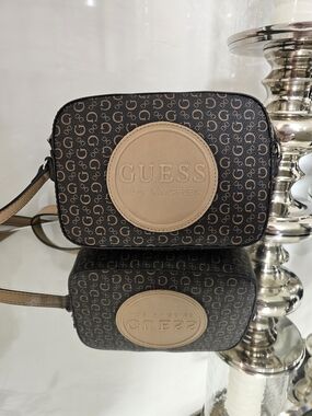 GUESS Los Angeles Brown Logo Crossbody Bag